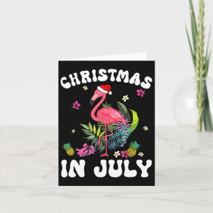 Christmas In July For Women Pink Flamingo Pink Wom Card