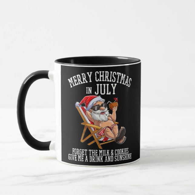 Christmas In July Forget Milk Cookies Party Santa Mug (Left)