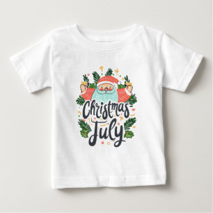 Christmas in July Fun & Festive Santa Design Baby T-Shirt