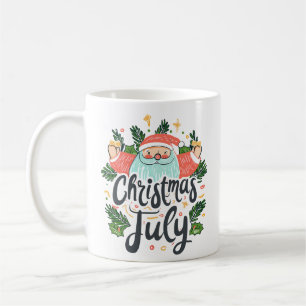 Christmas in July Fun & Festive Santa Design Coffee Mug