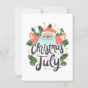 Christmas in July Fun & Festive Santa Design Postcard