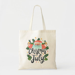 Christmas in July Fun & Festive Santa Design Tote Bag