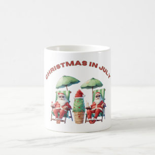 Christmas In July Funny Beach Santa's Vacation Magic Mug