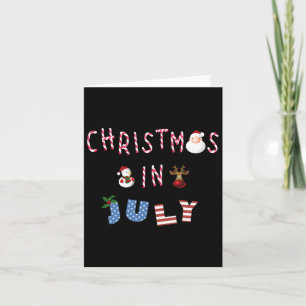 Christmas In July Funny Candy Cane Santa Reindeer Card