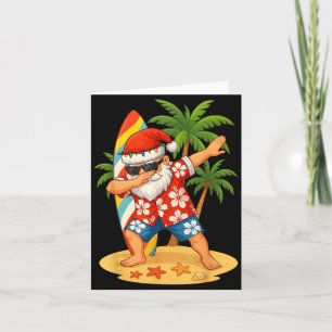 Christmas In July Funny Dabbing Santa Beach Card