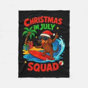 Christmas In July Funny Dachshund Dog Lover Xmas I Fleece Blanket