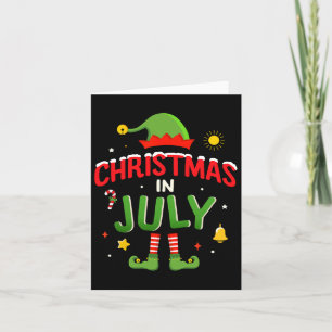 Christmas In July Funny Elf For Summer Xmas 1  Card