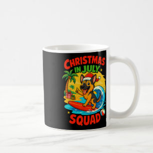 Christmas In July Funny German Shepherd Surfing Do Coffee Mug
