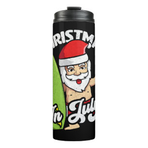 Christmas In July Funny Santa Claus Graphic Thermal Tumbler