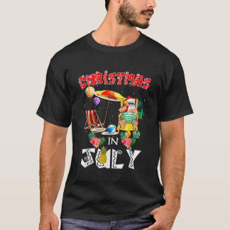Christmas in July Funny Santa Hawaiian Summer Cele T-Shirt