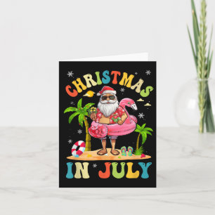 Christmas In July Funny Santa Summer Beach Vacatio Card