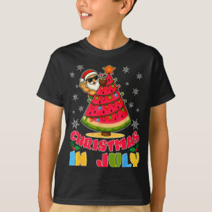Christmas in july funny santa watermelon xmas tree T-Shirt