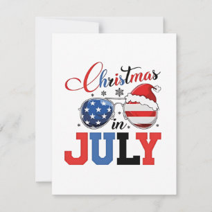 Christmas in July Funny Santa Xmas 4h of July  Card