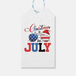 Christmas in July Funny Santa Xmas 4h of July  Gift Tags