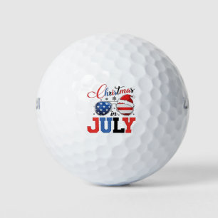Christmas in July Funny Santa Xmas 4h of July  Golf Balls