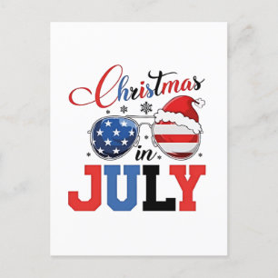 Christmas in July Funny Santa Xmas 4h of July  Invitation Postcard