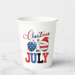 Christmas in July Funny Santa Xmas 4h of July Paper Cups