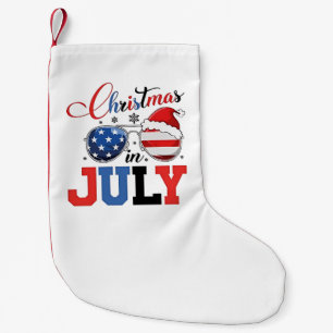 Christmas in July Funny Santa Xmas 4h of July Small Christmas Stocking