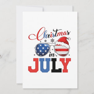 Christmas in July Funny Santa Xmas 4h of July  Thank You Card