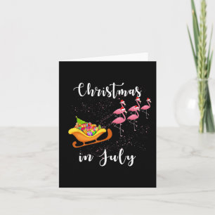 Christmas In July Funny Sleigh Flamingos Women Kid Card