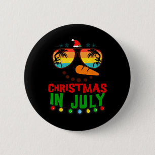 Christmas In July Funny Snowman Beach Summer Hawai 6 Cm Round Badge