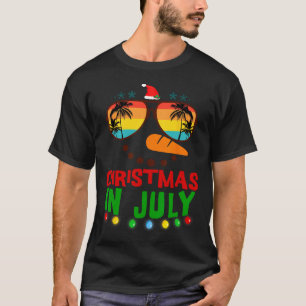 Christmas In July Funny Snowman Beach Summer Hawai T-Shirt