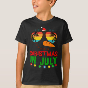 Christmas In July Funny Snowman Beach Summer Hawai T-Shirt