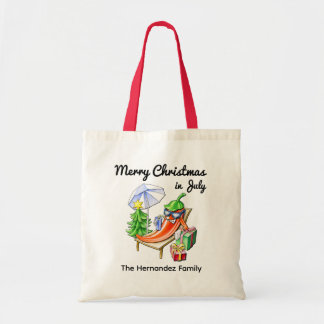 Christmas in July Funny Summer Chilli Custom Famil Tote Bag