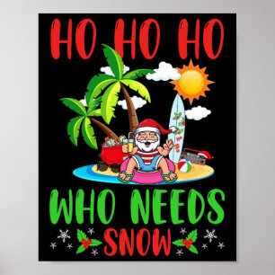 Christmas In July Funny Summer Ho Ho Ho Who Needs Poster
