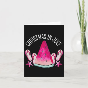 Christmas In July Funny Summer Vacation Tropical G Card
