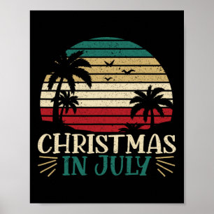 Christmas In July Funny Summer Vacation Tropical G Poster