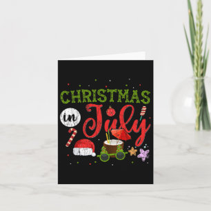 Christmas In July Funny Sungles Santa Summer Graph Card