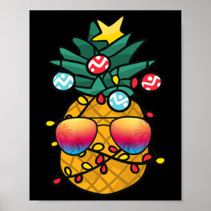Christmas In July Funny Vacation Pineapple Poster
