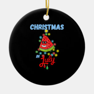 christmas in july funny watermelon summer design   ceramic tree decoration