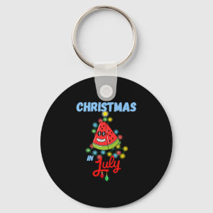 christmas in july funny watermelon summer design key ring