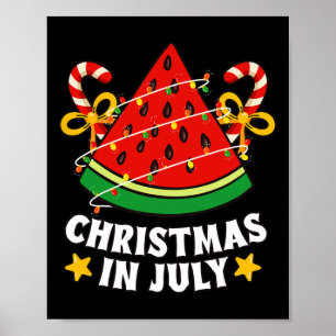 Christmas In July Funny Watermelon Tree Men Women Poster