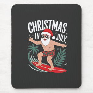 Christmas in July Funny xmas Christmas Santa Beach Mouse Mat