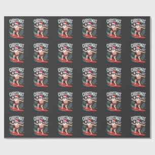 Christmas in July Funny xmas Christmas Santa Beach Wrapping Paper