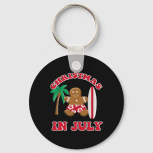 Christmas In July Gingerbread Cookie Surfing Key Ring