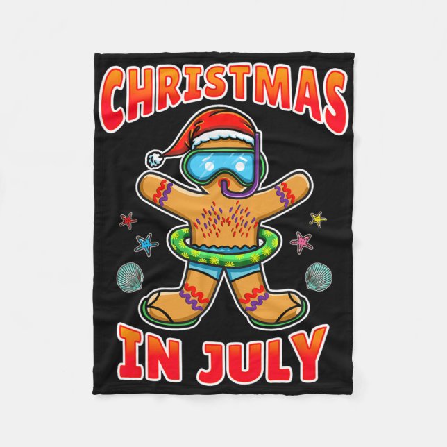 Christmas In July Gingerbread  Fleece Blanket (Front)