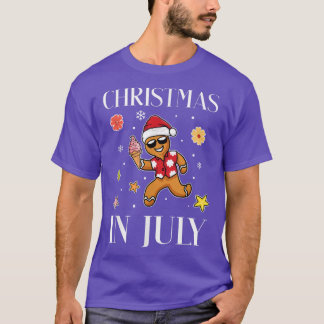 Christmas In July Gingerbread Man Ice Cream Summer T-Shirt