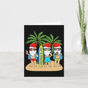 Christmas In July Gnomes Vacation Summer Beach  Card