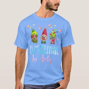 Christmas in July Gnomes Watermelon Summer Party 2 T-Shirt
