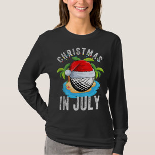 Christmas in July Golf Ball Santa Hat Summer Party T-Shirt