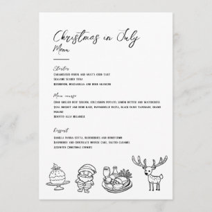 Christmas in July handdrawn classic menu