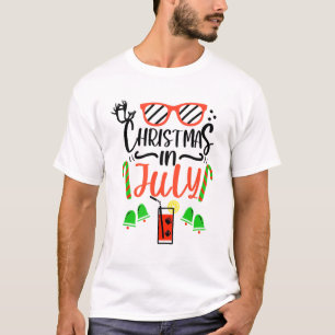 Christmas In July Happy Summer Beach Vacation T-Shirt