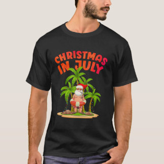 Christmas In July Hawaii Santa Claus Tee Hawaiian 