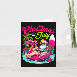 Christmas In July Hawaiian Santa Claus Beach Summe Card