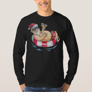 Christmas In July Hawaiian Santa Floatie Summer 1 T-Shirt