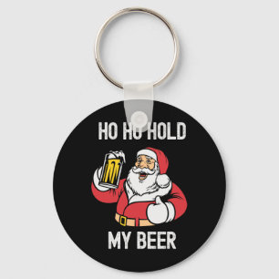 Christmas In July Ho Ho Hold My Beer Santa Summer Key Ring